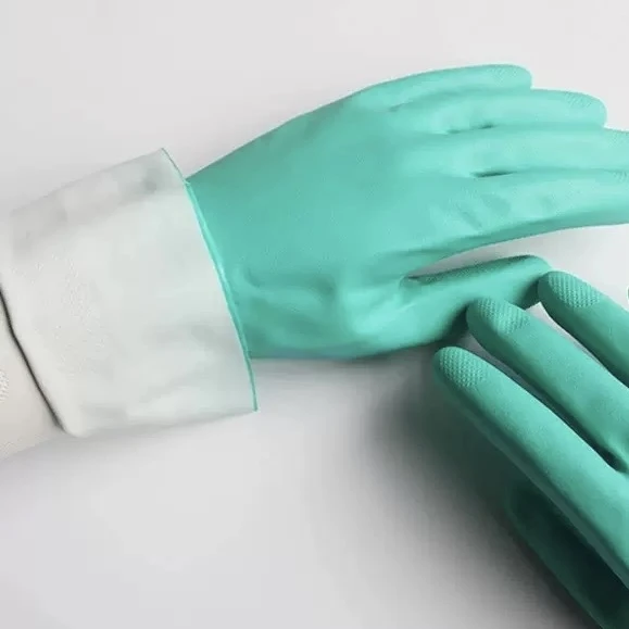 green nitrile chemical resistant gloves with cotton liner green nitrile chemical resistant gloves with cotton liner